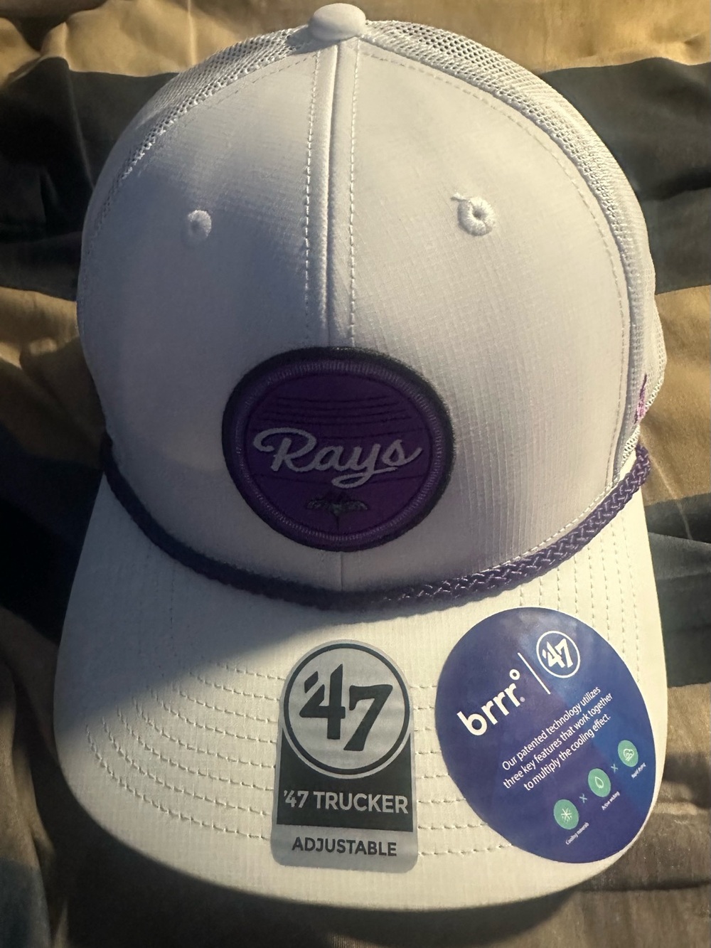 47 Brand White and Purple Rays Trucker Hat